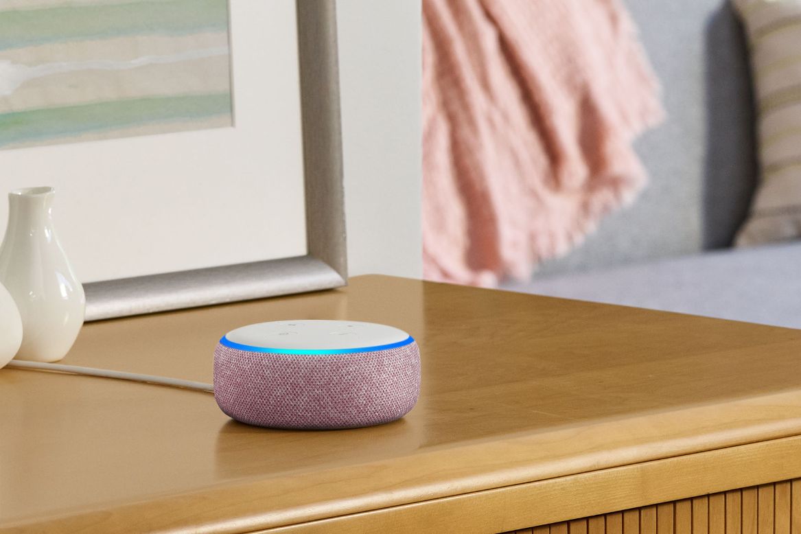 Amazon Echo Dot, Plum, on side table.jpg